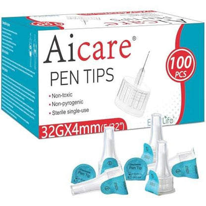 Pen Tips 32G x 4mm, Universal Fit, 100/bx, Comfortable, Extra-Thin
