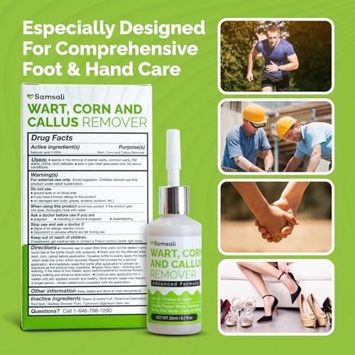 Samsali Liquid Plantar Wart Remover: 20ml Salicylic Acid Liquid for The Removal of Plantar Flat Warts Corns Calluses on Feet Toes and Hands - Safe for Teens Adults Seniors Men and Women - görsel 4