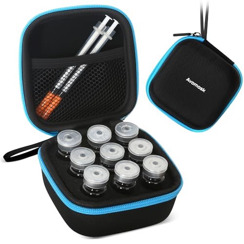 Avomosk 9 Slots 10ml Peptide Case, Insulin and BAC Water Vial Holder, Peptide Storage Case for Fridge and Travel, Fits 5ml10ml Standard Vials, Diabetic Supplies (Case Only) - görsel 2