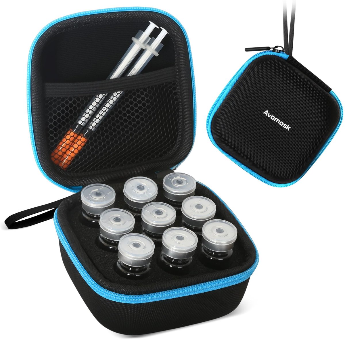 Avomosk 9 Slots 10ml Peptide Case, Insulin and BAC Water Vial Holder, Peptide Storage Case for Fridge and Travel, Fits 5ml10ml Standard Vials, Diabetic Supplies (Case Only) - görsel 1