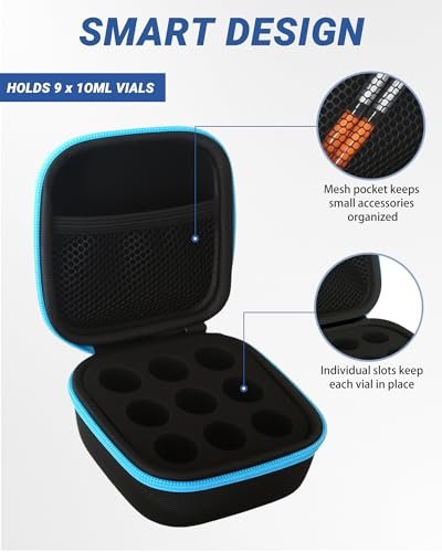 Avomosk 9 Slots 10ml Peptide Case, Insulin and BAC Water Vial Holder, Peptide Storage Case for Fridge and Travel, Fits 5ml10ml Standard Vials, Diabetic Supplies (Case Only) - görsel 4