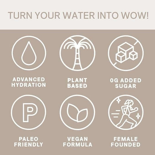 Cure Hydration | Plant-Based Electrolyte Drink Mix | No Added Sugar | Dehydration Relief Powder Made with Coconut Water | Non-GMO | Vegan | Pouch of 14 Packets - Peach Mango