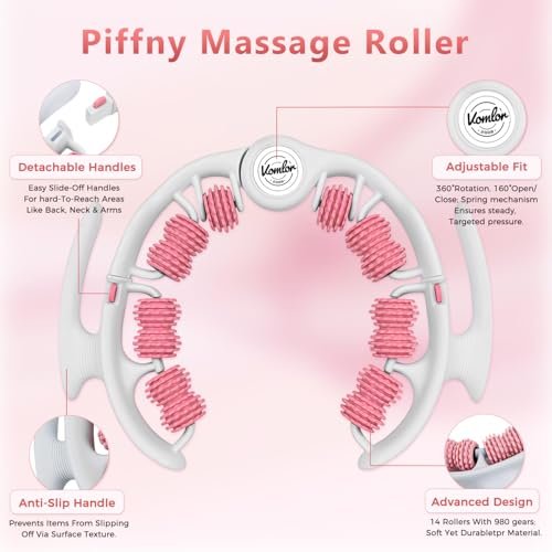 VOMLOR Cellulite Massage Roller - Lymphatic Drainage Tool for Deep Tissue Fascia Massage - Muscle Roller for Legs & Buttocks, Anti-Cellulite Massager for Body Contouring and Skin Smoothing - görsel 4