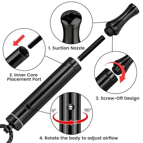 VITABONA Breathing Necklace for Anxiety Adults - Adjustable Air Outlet Breathe Necklaces with Natural Flavored - Breath Free Stress Relief Device with Flavor - Meditation Gifts for Women Men - görsel 6