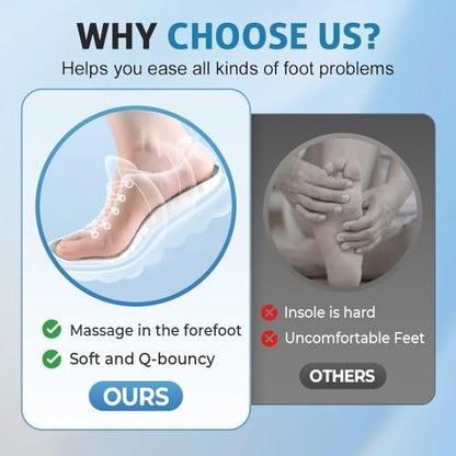 2Pairs 2026 New Upgraded 4D Cloud Insoles Men & Women, Memory Foam Cloud Insoles Anti-Fatigue, Automatically Adapt to Foot and Shoe Shape, Fit Arch Support for Foot Pain Relief and Fatigue Reduction