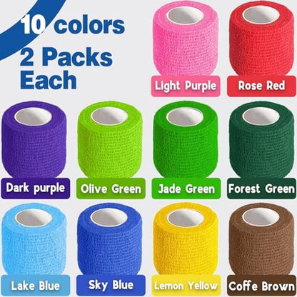 AZEN 40 Pack Self Adhesive Bandage Wrap, 2" – Color: Multi-colored (assorted) – Image 10