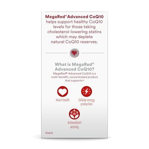 MegaRed Advanced CoQ10 Supplements - 200mg Per Serving, Powerful Antioxidant that Supports Cellular Energy Production and Protects Against Free Radicals - 30 Coenzyme Q10 Capsules, 30 Servings - görsel 1