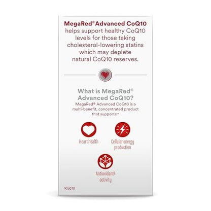 MegaRed Advanced CoQ10 Supplements - 200mg Per Serving, Powerful Antioxidant that Supports Cellular Energy Production and Protects Against Free Radicals - 30 Coenzyme Q10 Capsules, 30 Servings