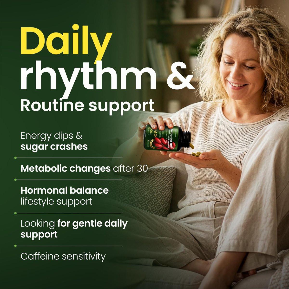 MONTE VERA Berberine Supplement HCL 1500mg with Ceylon Cinnamon & Chromium – Highly Absorbable Formula for Hormonal & Metabolic Health, Steady Energy – Non-GMO (90 Capsules) - görsel 5