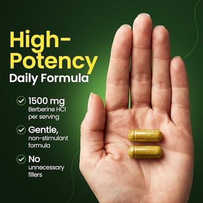 MONTE VERA Berberine Supplement HCL 1500mg with Ceylon Cinnamon & Chromium – Highly Absorbable Formula for Hormonal & Metabolic Health, Steady Energy – Non-GMO (90 Capsules)