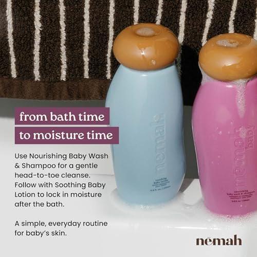 Nemah Baby Soap And Shampoo, 2 In 1 Baby Wash For Hair And Body, Tear Free Shampoo And Body Wash With Chamomile Aloe Vera Jojoba Oil, For Newborn And Toddlers, Vegan, Baby Bath Essentials, 9.8 Fl Oz - görsel 3