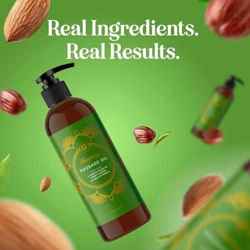 Luxurious Tropical Massage Oil for Couples - Easy Glide Non Greasy Sensual Massage Oil for Date Night with Silky Smooth Sweet Almond Oil Coconut and Jojoba - Vegan Non GMO & Gluten Free (8 Fl Oz) - görsel 6