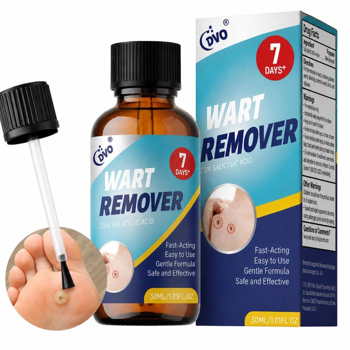 DVO 20% Salicylic Acid Wart Remover Liquid, Maximum Strength Fast-Acting, Painless Wart Removal, Common & Flat Warts, Foot Corn, for Men & Women, 30ML - görsel 1
