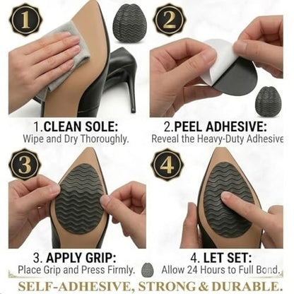 GQTJP Non Slip Pads for Heels, Anti Slip Grip Inserts for Women's Dress Shoes, Pumps & Stilettos | Invisible Traction Stickers & Sole Protectors for Toe Soles | Shoe Grips for Bottom of Shoes