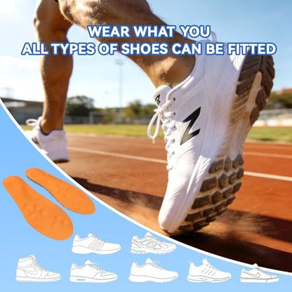 Steppers Insoles for Men & Women, 2026 New 4D Memory Foam Cloud Footstr Insoles, Comfortable & Breathable Massage Shoe Inserts with Arch Support for Foot Pain & Fatigue (Orange, US Men 14-15)