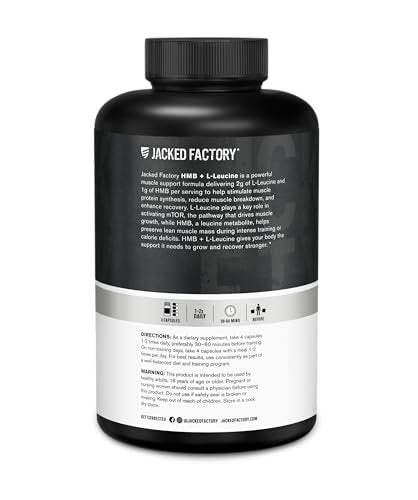 Jacked Factory HMB + Leucine Capsules - – Convenient Capsule Form: Each bottle contains 180 capsules, providing a – Image 7