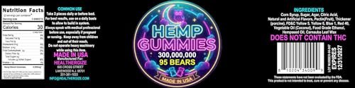 Hemp Gummies For Deep Sleep Peace And Relaxation-Hemp Oil Edibles Fruity Candy-Made In USA-95 Gummy Bears - görsel 14
