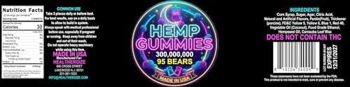 Hemp Gummies For Deep Sleep Peace And Relaxation-Hemp Oil Edibles Fruity Candy-Made In USA-95 Gummy Bears - görsel 5