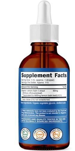 Nutricost Organic Lemon Balm Liquid Extract 3.8 Fl. Oz for 115 Servings - Melissa Officinalis, USDA Organic, OTCO Certified, Vegan, GMO-Free, Gluten-Free - görsel 7