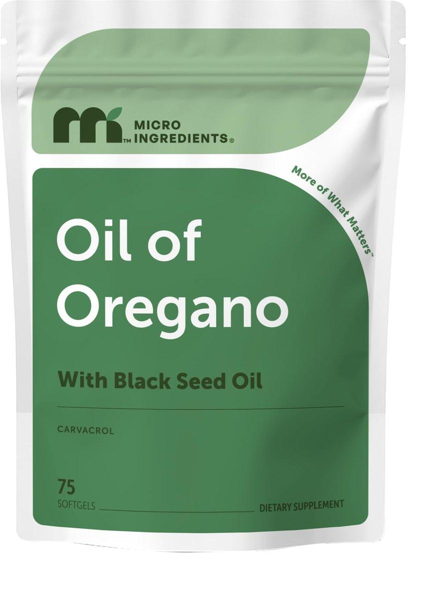 Micro Ingredients Oil of Oregano with Black Seed Oil, 75 Softgels | 2-in-1 Oregano Oil & Black Seed Oil Complex | 4X Strength Carvacrol & Thymoquinone Formula, Plant Based | Non-GMO, No Gluten - görsel 2