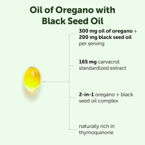 Micro Ingredients Oil of Oregano with Black Seed Oil, 75 Softgels | 2-in-1 Oregano Oil & Black Seed Oil Complex | 4X Strength Carvacrol & Thymoquinone Formula, Plant Based | Non-GMO, No Gluten - görsel 7