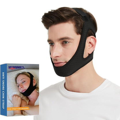 Chin Strap for Snoring - Adjustable Chin Strap for CPAP Users - Breathable and Comfortable Anti Snoring Chin Strap for Sleeping for Men and Women (Black)