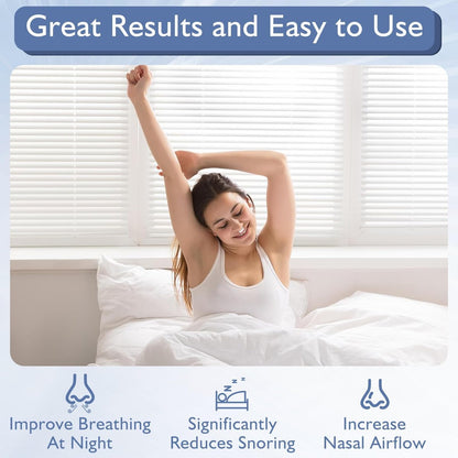Nasal Dilators for Sleeping, Anti Nose Clip to Ensure Deep Sleep, Snoring Nose Clip Nose Magnet for Breathing Strip, Effective Anti Snoring Devices (White & 8PCS)