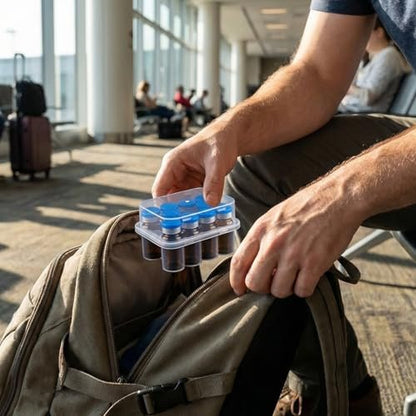 Peptide Case for Fridge, 2 Pack 3 mL Vial Holder for Refrigerator, 10-Slot Insulin & Peptide Bottles Holder, Transparent Diabetic Care Storage Supplies (10 Slots 3ML+10ML)
