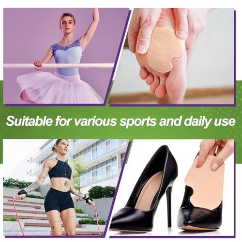 Cutecrop 20 Pcs Sesamoiditis Pads, 1/4" Thick Dancers Pads for Ball of Feet Pain Thick Adhesive Skived Felt Callus Sesamoiditis Relief Forefoot Cushion Pad Ball of Feet Pain (Brown, Left) - görsel 1