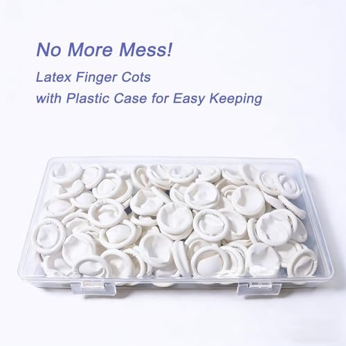 Disposable Latex Finger Cots, Medium Size Waterproof Finger Protectors, Anti-Slip Powder-Free Finger Sleeves for Electronics Repair, Crafting, Beauty Nail Art & Household Use (Approx. 105 PCS) - görsel 6