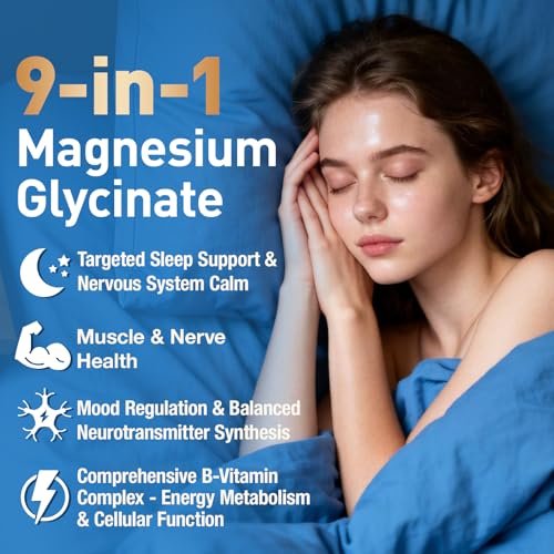 9-in-1 Magnesium Glycinate 1000mg - Support Stress Relief, Sleep, Nerves, Muscles, and Metabolism - Magnesium Vitamin B & Amino Acid Triple Complex | High Absorption Chelated Formula - 120 Capsules - görsel 6