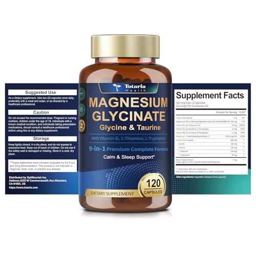 9-in-1 Magnesium Glycinate 1000mg - Support Stress Relief, Sleep, Nerves, Muscles, and Metabolism - Magnesium Vitamin B & Amino Acid Triple Complex | High Absorption Chelated Formula - 120 Capsules - görsel 16