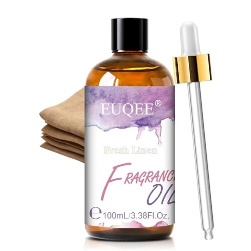 EUQEE Fresh Linen Fragrance Oil with Glass Dropper, 3.38 Fl oz/ 100ml Essential Oils for Diffuser, Candle Making, DIY Soap, Room Spray Making, Laundry Fragrance, Scented Dryer Balls - görsel 4