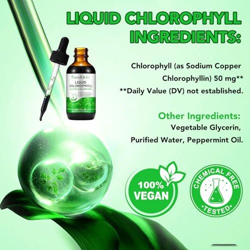 Liquid Chlorophyll Drops, Chlorophyll Liquid Drops, Body Deodorizing, Supports for Odor Balance, Natural Body Freshness, Body Odor Control, Fresh Breath, 60ml. - görsel 2