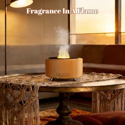 Essential Oil Diffuser for Home, 500ML Aromatherapy Diffuser Oil Machine for Office Room Yoga, Aroma Diffuser with Auto-Off Function, 9 Colors LED Night Light, Light Wood