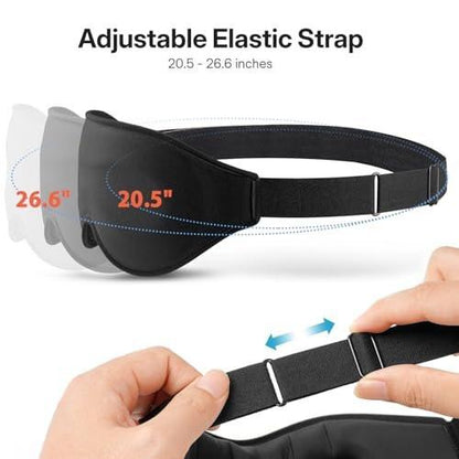 LitBear Long Lash Sleep Mask for Women Men Side Sleeper, 3D Contoured Light Blocking Sleeping Mask, Soft Comfortable Eye Mask Sleep with Adjustable Strap, Pouch for Travel, Black