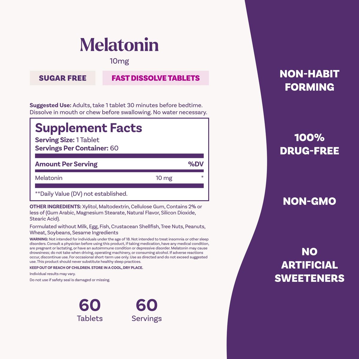 Natrol Melatonin 10mg Fast Dissolve Tablets - Peppermint Flavor, 60 Count, Sleep Support, Fast Dissolve Melatonin for Adults, 60-Day Supply - görsel 9