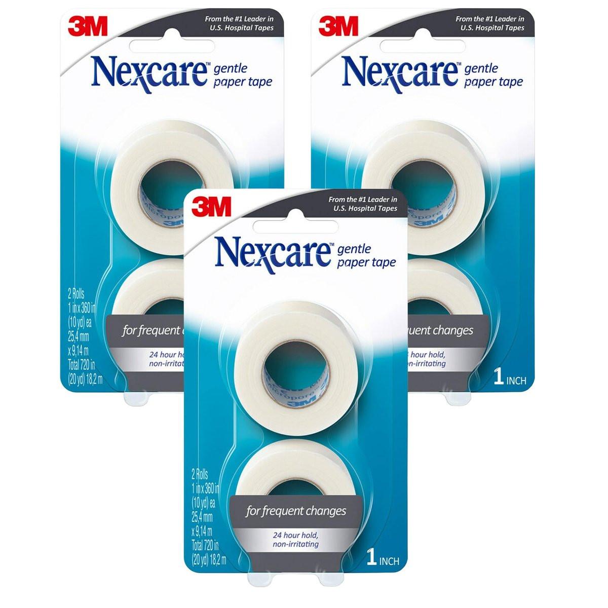 Nexcare Gentle Paper Tape, Medical Paper Tape, Secures Dressings and Lifts Away Gently, 1 in x 10 Yards, 3-Pack (6 Rolls) - görsel 2