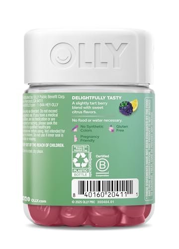 OLLY Heartburn Helper Gummy Supplement, Fast Relief of Occasional Heartburn, Tricalcium Phosphate, Berry Breeze Flavored, 20 Servings - 40 Count - görsel 2