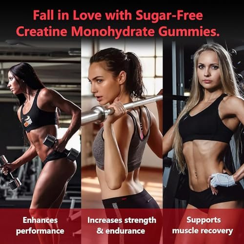 Slsomu Creatine Gummies for Women, 5000mg Pre-Workout Muscle Strength & Energy Support, 0 Sugar Creatine Gummy with L-Taurine, Zinc, B12 B6, Strawberry Flavor, Vegan - 120 Gummies - görsel 14