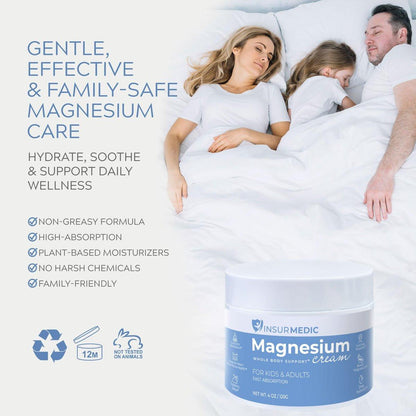 Magnesium Cream for Neuropathy - Nerve Muscle Cramps Body Pain & Bedtime Support - Nighttime Topical Lotion with Lavender - Kids Adults Relaxing Calming Rub for Feet Leg Back