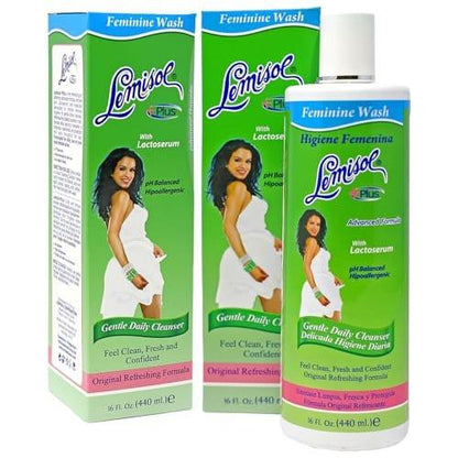 Lemisol Feminine Wash, Daily Cleanser, Hypoallergenic, 16 FL Oz Bottles (Pack of 2)