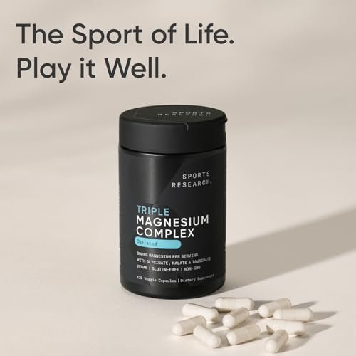 Sports Research® Chelated Triple Magnesium Complex with Glycinate, Taurinate & Malate (Chelamax®) for Enhanced Bioavailability* - 300 mg per Serving, Non-GMO, Certified Vegan, 120 Veggie Capsules - görsel 12