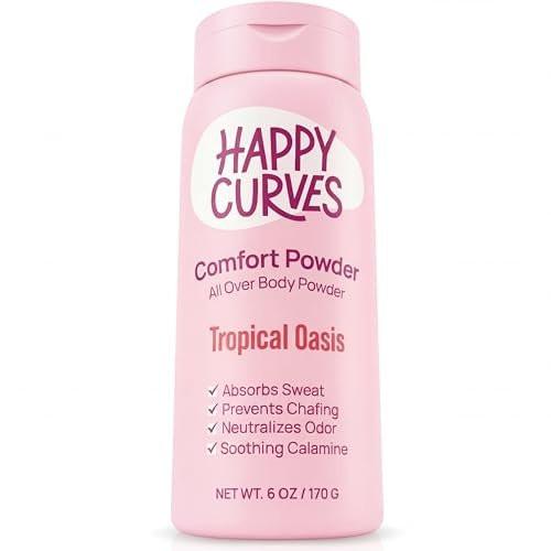 HAPPY CURVES Comfort Powder: Talc Free Anti Chafe Body & Foot Dusting Powder Deodorant to Control Inner Thigh Chafing, and Private Areas 6oz (Pack of 1) - Tropical Oasis - görsel 16