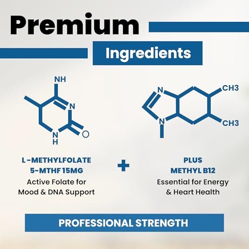 Vocks L Methylfolate 15mg | 5-MTHF + Methyl B12 | High Potency Methylfolate Supplement | Active Methylated Folate Vitamin B9 | MTHFR Supplement| Folate Supplement for Women & Men | 90 Capsules - görsel 5
