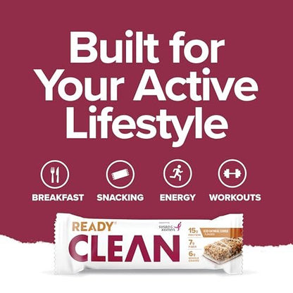 Ready® Protein Bars – High-Protein Snack with 15g Whey Protein, With Flaxseeds and Omega-3s for Sustained Energy, Supports Lean Muscle and Recovery – Iced Oatmeal Cookie, 12 Pack
