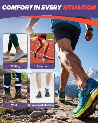 Professional Medium Arch Support Shoe Inserts, Over 230+ lbs Plantar Fasciitis Insoles for Women and Men, Flat Feet Orthotics Insert Athletic Shoe Insole - görsel 3