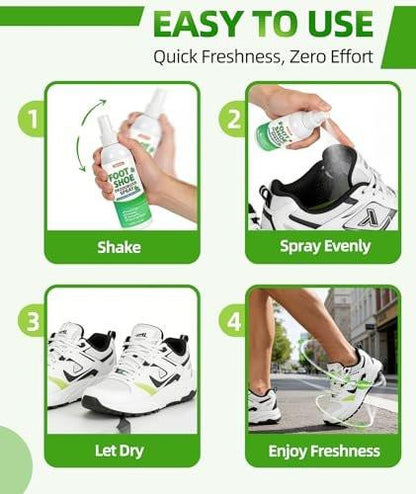 Nanoxa Shoe Deodorizer Spray, 5 fl oz Powerful Foot & Shoe Odor Eliminator, Foot Spray for Smelly Feet, Fast-Acting & Long-Lasting Shoe Freshener Spray for Shoes, Gym Bags, Helmets