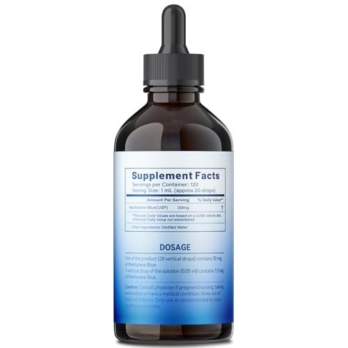 3% Methylene Blue Drops – High Purity USP Pharmaceutical Grade Blue Methylene Liquid for Humans, Cognitive & Focus Support, No Alcohol, No Formaldehyde, 120 mL, 4.06 FL OZ - görsel 10