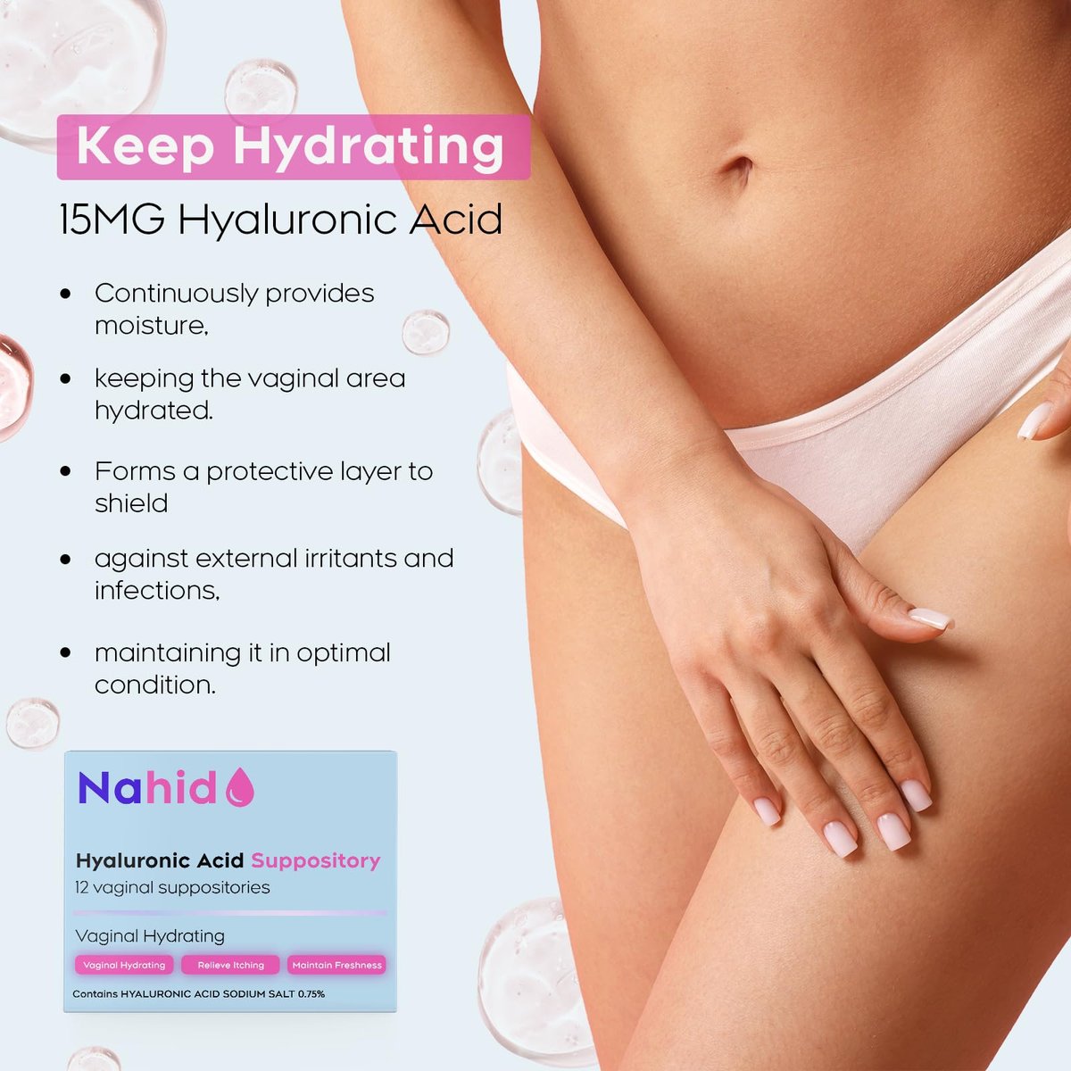 Nahid Vaginal Moisturizing Suppositories | – pH: Balanced to match natural vaginal pH – Image 12